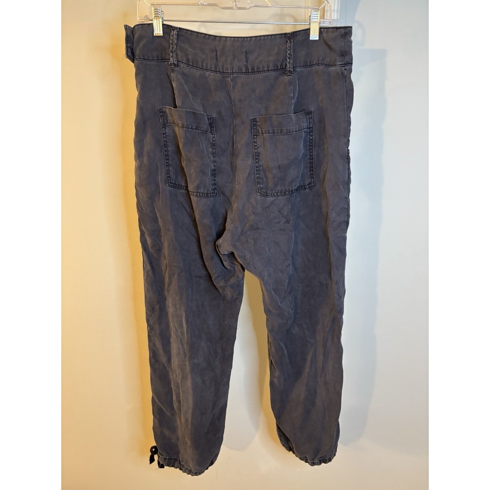 by ANTHROPOLOGIE Dark Gray Lyocell Drop Crotch Utility Pants 6‎ Cropped Jogger